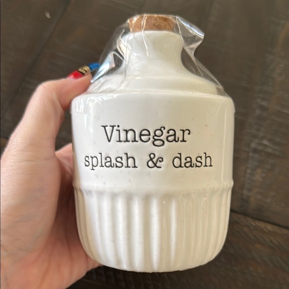 Mud Pie White Ceramic Vinegar Dispenser with Cork - Picture 2 of 4